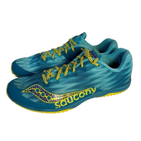 Saucony Women's Kilkenny Xc Spike Cross Country Track Cleats Blue Yellow 8 - Picture 1 of 7